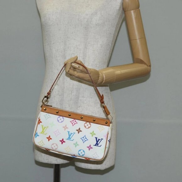 LOUIS VUITTON Monogram Multicolor Pochette Pouch White M92649 LV Auth 135504V - Picture 3 of 16